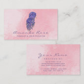 マーメイドメイクアップまばゆい美容師ピンク紫 名刺 (正面/裏面)