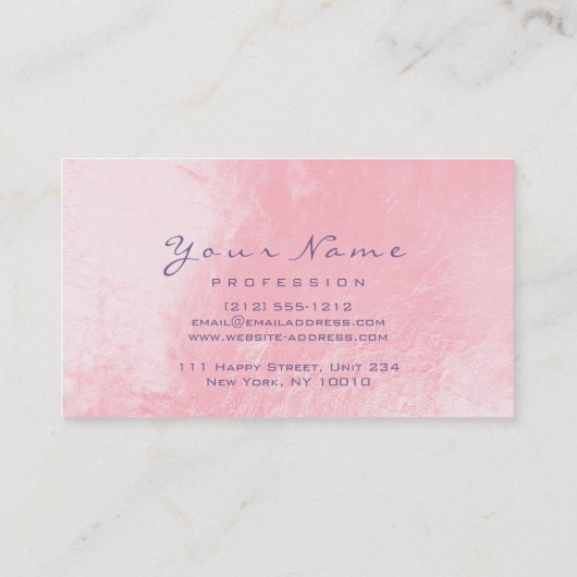 マーメイドメイクアップまばゆい美容師ピンク紫 名刺 (裏面)