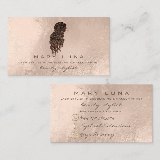 マーメイドメイクアップアーティストラッズパールヘアドレッサー 名刺 (正面/裏面)