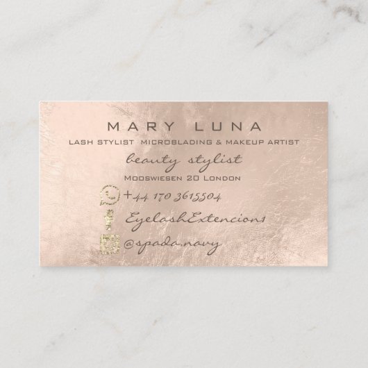 マーメイドメイクアップアーティストラッズパールヘアドレッサー 名刺 (裏面)