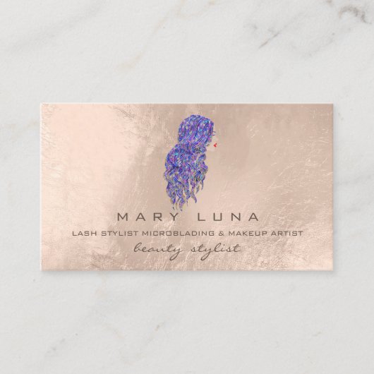 マーメイドメイクアップアーティストラッズヘアスタイルアイボリー 名刺 (正面)