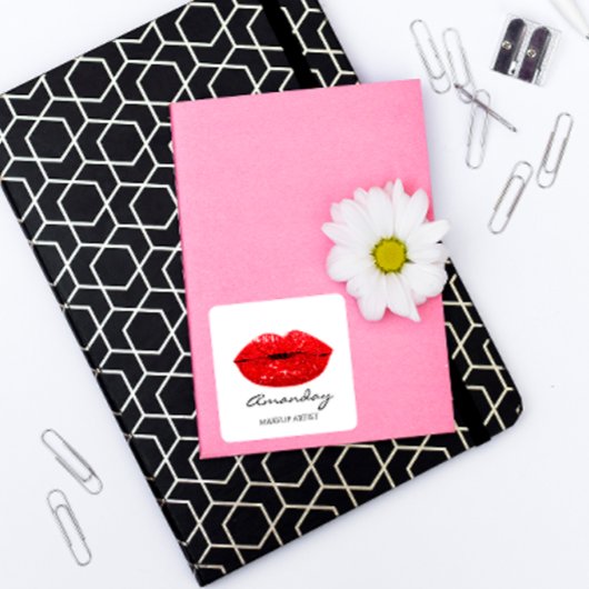 マーメイドメイクアップアーティストレッドリップ名ブライダル スクエアシール