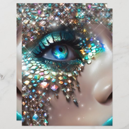 マーメイドメイクアップ顔宝石 (正面/裏面)