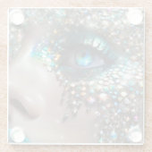 マーメイドメイクアップ顔宝石 ガラスコースター (裏面)