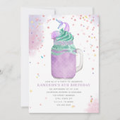 マーメイドメイソンジャールミルクシェイクガールズ誕生日インビタット 招待状 (正面)