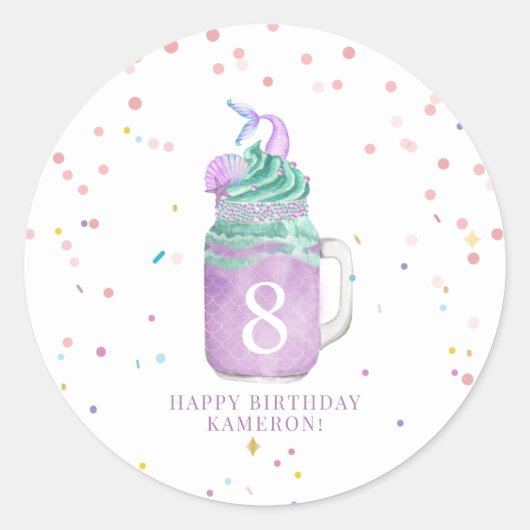 マーメイドメイソンジャールミルクシェイクガールズ誕生日時代 ラウンドシール (正面)