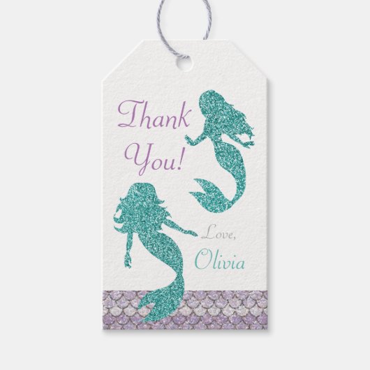 マーメイドメッセージカード、海中パーティー ギフトタグ (正面)
