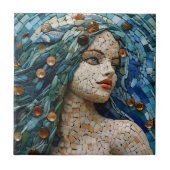 マーメイドモザイク航海のをテーマにしたセラミックタイル タイル (正面)