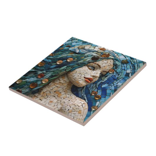 マーメイドモザイク航海のをテーマにしたセラミックタイル タイル (側面)