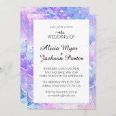 マーメイドモダンウォーター色結婚式招待状 招待状 (正面/裏面)