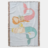 マーメイドモダンカップル織り毛布 スローブランケット (正面縦)