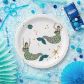 マーメイドモダンサイレンテーマイラストレーションプリント ペーパープレート (パーティー)