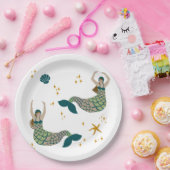 マーメイドモダンサイレンテーマイラストレーションプリント ペーパープレート (パーティー)