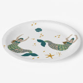 マーメイドモダンサイレンテーマイラストレーションプリント ペーパープレート (アングル)