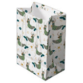 マーメイドモダンサイレンテーマイラストレーションプリント ミディアムペーパーバッグ (正面アングル)