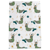 マーメイドモダンサイレンテーマイラストレーションプリント ミディアムペーパーバッグ (裏面)