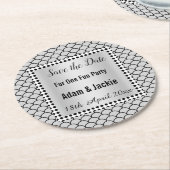 マーメイドモダンブラックGRAYSAVE日付コースター ラウンドペーパーコースター (アングル)