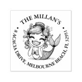 マーメイドモダンプールパーティーテーマ セルフインキングスタンプ (デザイン)