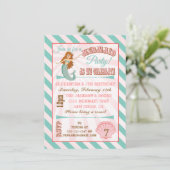 マーメイドモダン誕生日パーティーへの招待 招待状 (スタンド正面)