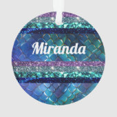 マーメイドモチーフグリッターパーソナライズされたデザイン オーナメント (裏面)