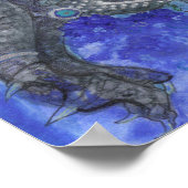 マーメイドユニコーンドラゴン小妖精や小人妖精ファンタジー魔法 ポスター (角)