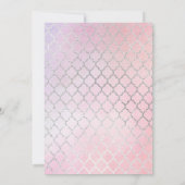 マーメイドユニコーンプールパーティーピンクブルーガール 招待状 (裏面)