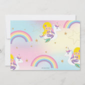 マーメイドユニコーンプールパーティー誕生日ブロンド写真 招待状 (裏面)