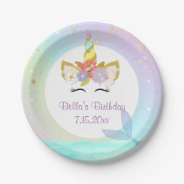 マーメイドユニコーン紙プレート ペーパープレート