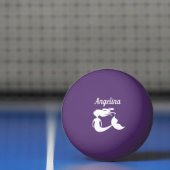 マーメイドユニークロゴ付き紫色ピンポンボール 卓球ボール (ネット)