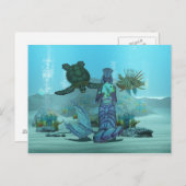 マーメイドライオンフィッシュカメ水中ポストカード ポストカード (正面/裏面)