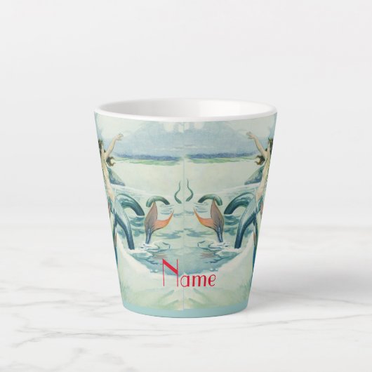 マーメイドライディングシーヘビサンダー_コーブ カフェラテマグ (正面)