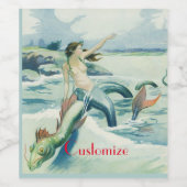 マーメイドライディングシーヘビThunder_Cove ワインラベル (シングルラベル)