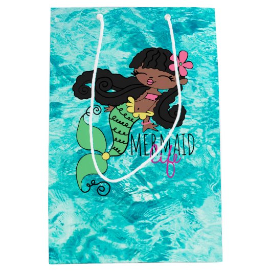 マーメイドライフオウム – 中抱き枕 ミディアムペーパーバッグ (正面)