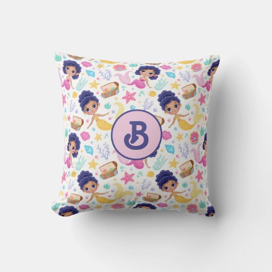 マーメイドライフモノグラムの装飾用クッション クッション (正面)