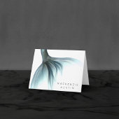 マーメイドラグジュアリー テール | シーフォーム ミントグリーン アクア カスタム サンキューカード