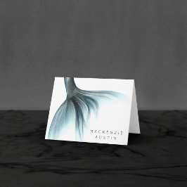 マーメイドラグジュアリー テール | シーフォーム ミントグリーン アクア カスタム サンキューカード