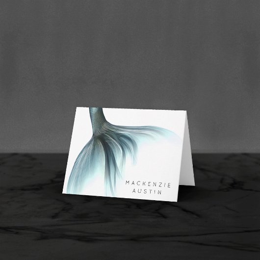 マーメイドラグジュアリー テール | シーフォーム ミントグリーン アクア カスタム サンキューカード