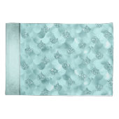 マーメイドラグジュエスケール |シーフオムミントグリーンアクアシェン 枕カバー (裏面)