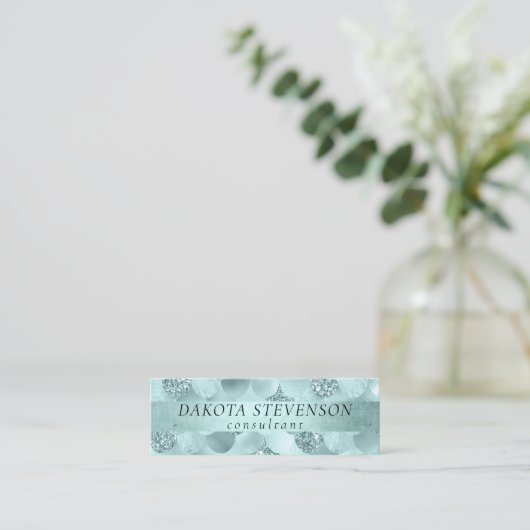 マーメイドラグジュエスケール |シーフオムミントグリーンブランディング スキニー名刺 (スタンド正面)