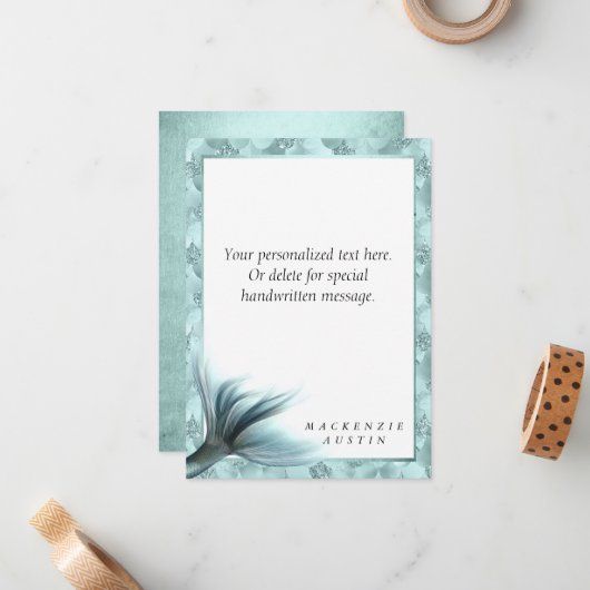 マーメイドラックステール |シーフオムミントグリーンアクアカスタム ノートカード (正面/裏面インサイチュ)