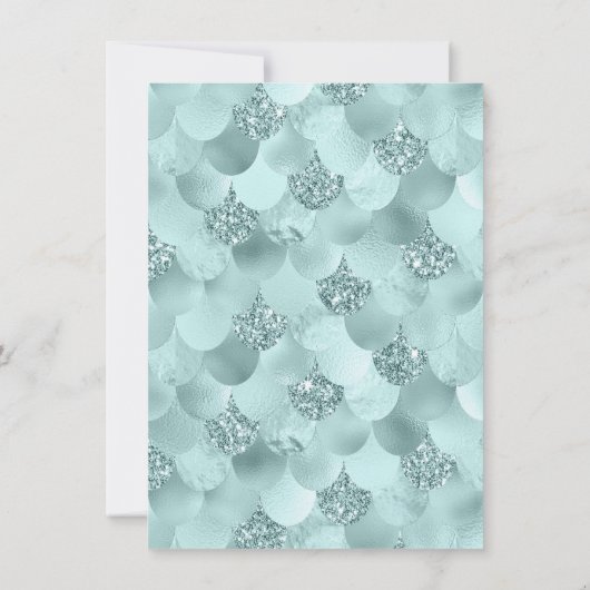 マーメイドリュックス |シーフオムミントグリーンアクアシャワー 招待状 (裏面)