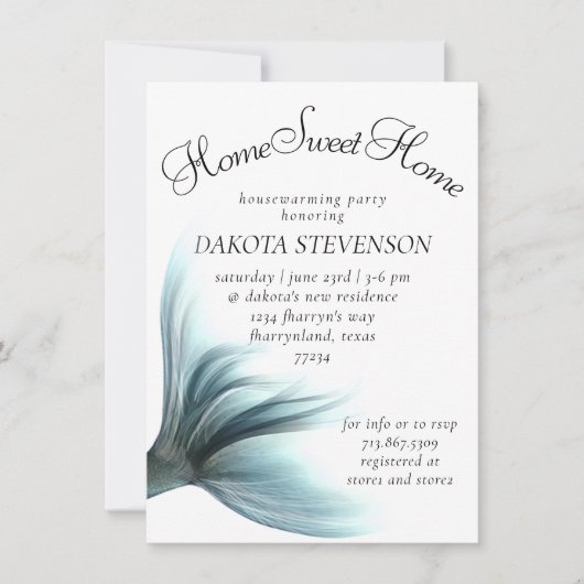 マーメイドリュックス |シーフオムミントグリーンホームスイートホーム 招待状 (正面)