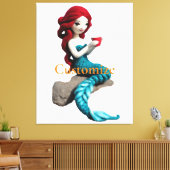 マーメイドリラックスの飲料付きサンダー_コーブ キャンバスプリント (インサイチュ (リビング))