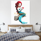 マーメイドリラックスの飲料付きサンダー_コーブ キャンバスプリント (インサイチュ (寝室))