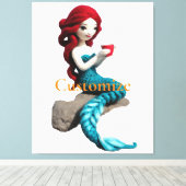 マーメイドリラックスの飲料付きサンダー_コーブ キャンバスプリント (インサイチュ (ウッドフロア))