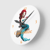 マーメイドリラックスの飲料付きサンダー_コーブ ラウンド壁時計 (傾斜)