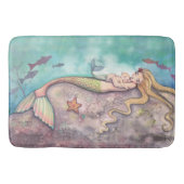 マーメイドルーラビーメルメイドファンタジーアートイラストレーション バスマット (正面)