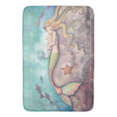 マーメイドルーラビーメルメイドファンタジーアートイラストレーション バスマット (正面縦)