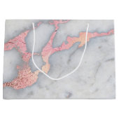 マーメイドロセゴールドグリッター大理石 ラージペーパーバッグ (正面)