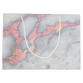 マーメイドロセゴールドグリッター大理石 ラージペーパーバッグ (裏面)